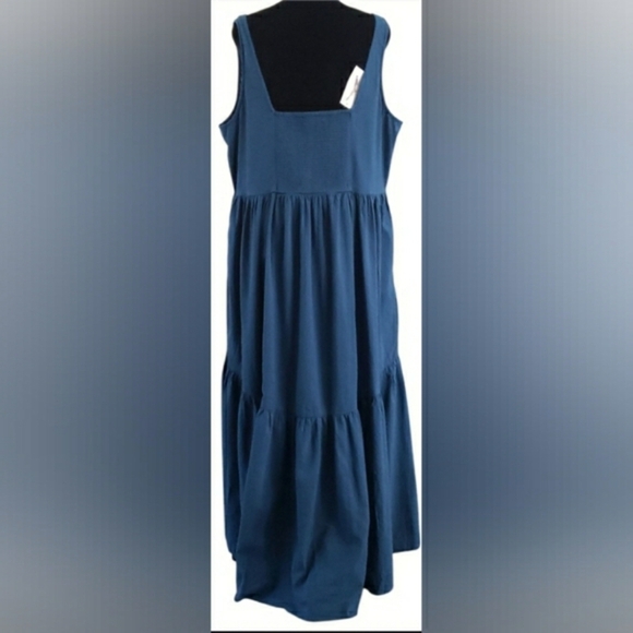 JS 2XL Tiered Cottage Casual Chore Pockets Farmhouse Smocked Midi Maxi Dress - Picture 7 of 11